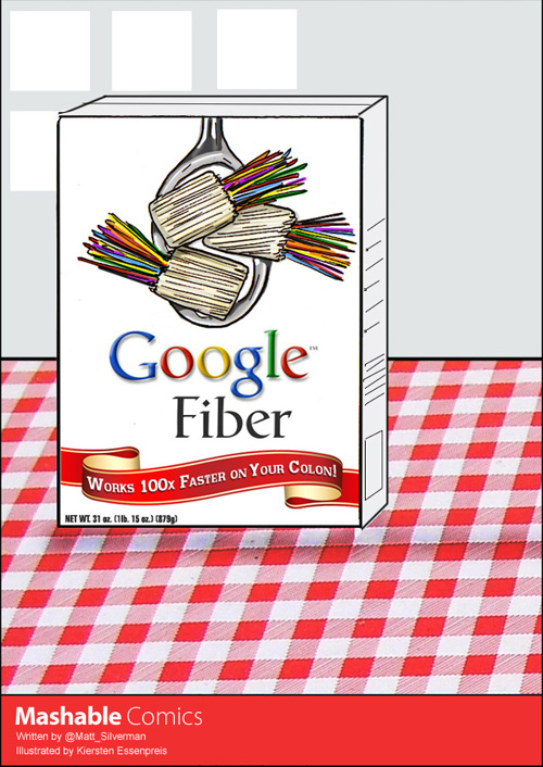 Google Fiber Cereal Illustration by Mashable Comics