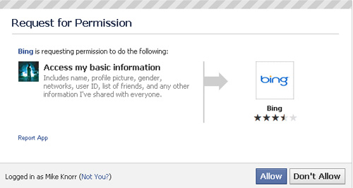 bing permissions