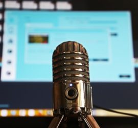 microphone in front of screen