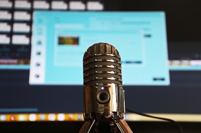 microphone in front of screen