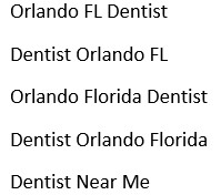 bad local seo keywords