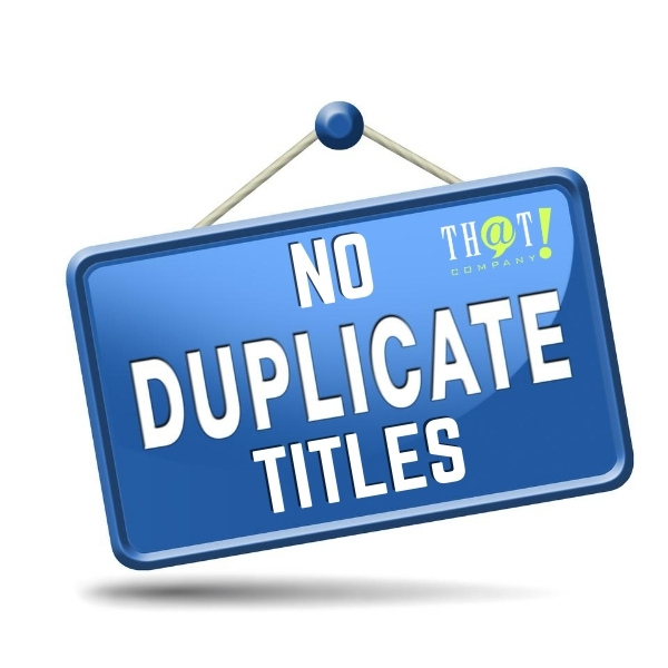 a successfull search engine optimization campaign will have NO DUPLICATE TITLES