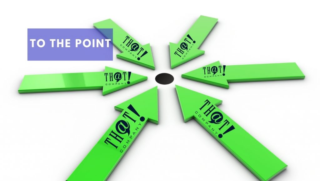 To the Point of the Search Engine Optimization Success | Green Arrows Pointing To Black Dot