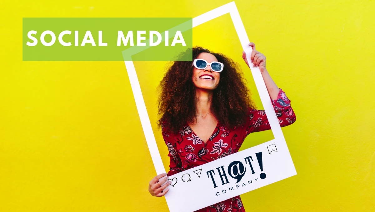 Social Media And Today's Digital Needs | Girl Smiling In Cardboard Social Media Post