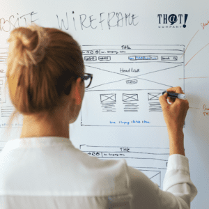 Design Process | A Woman In Front Of A Whiteboard Creating A Website Design