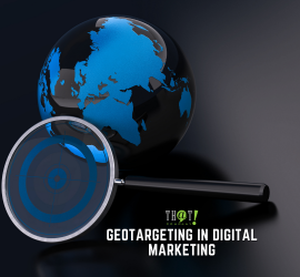 Geotargeting in Digital Marketing | A Globe And A Magnifying Glass With Target Icon On The Glass