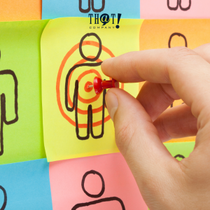 Target Audience | A Sticky Note With A Drawing Of A Person With A Target Sign And A Hand Pinning A Red Pin On That Note
