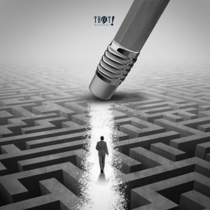 What Works Today? | A Man Walking On A Path In A Maze Made By An Eraser Of A Pencil