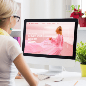 Own your Website | A Woman In Front Of Her PC Creating A Website