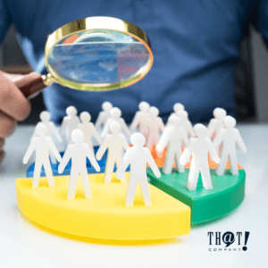 Super Segmenting | Different Groups Of People Standing On Different Segments While A Person Is Looking At Them With A Magnifying Glass