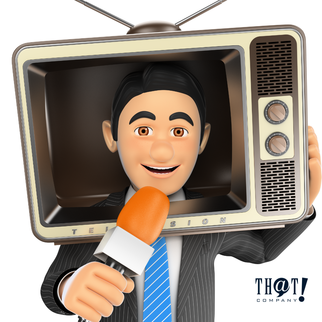 About HARO | An Animated Reporter Holding A TV On His Head