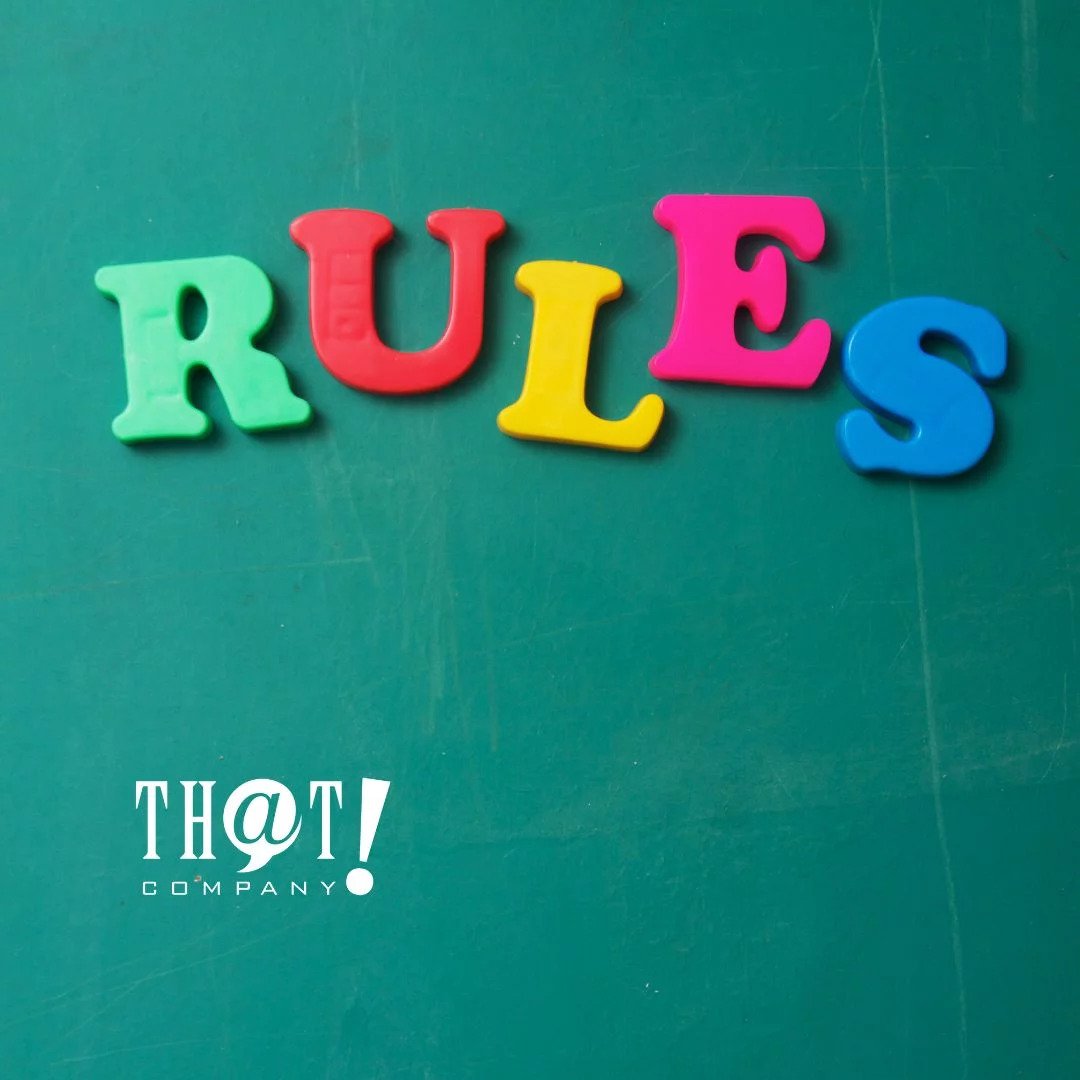 Rules | A Chalkboard With Letters In It