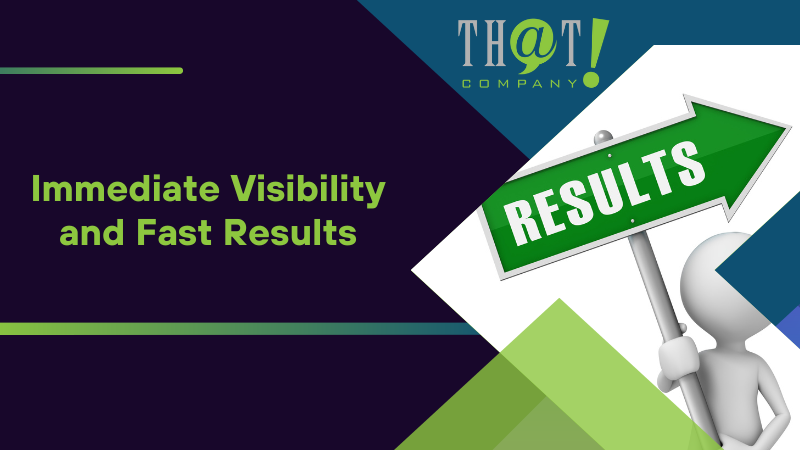 Immediate Visibility and Fast Results